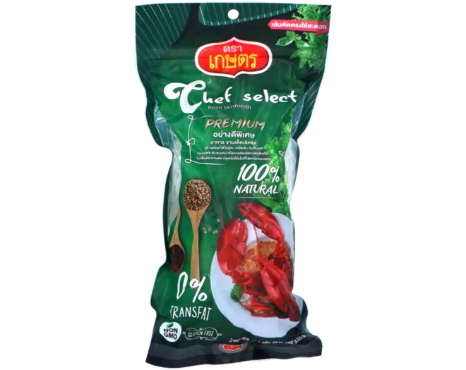 Kaset Bean Vermicelli Chef Select Glass Noodle (Green) 100g วุ้นเส้น ตราเกษตร