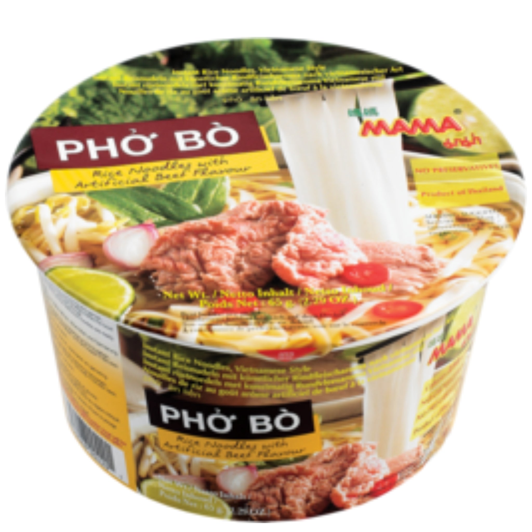 MAMA - Instant-Bowl-Reisnudeln, Pho Bo, Rind vietnamesisch 65 g