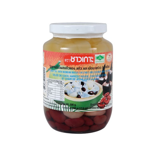 Kokosgel Mix CHAOKOH 500g วุ้นมะพร้าว แห้ว ถั่วแดง เครื่องน้ำแข็งไส ตราชาวเกาะ
