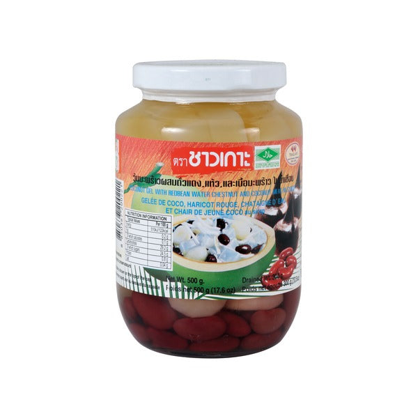 Coconut gel mix CHAOKOH 500g วุ้นมะพร้าว แห้ว ถั่วแดง เครื่องน้ำแข็งไส ตราชาวเกาะ