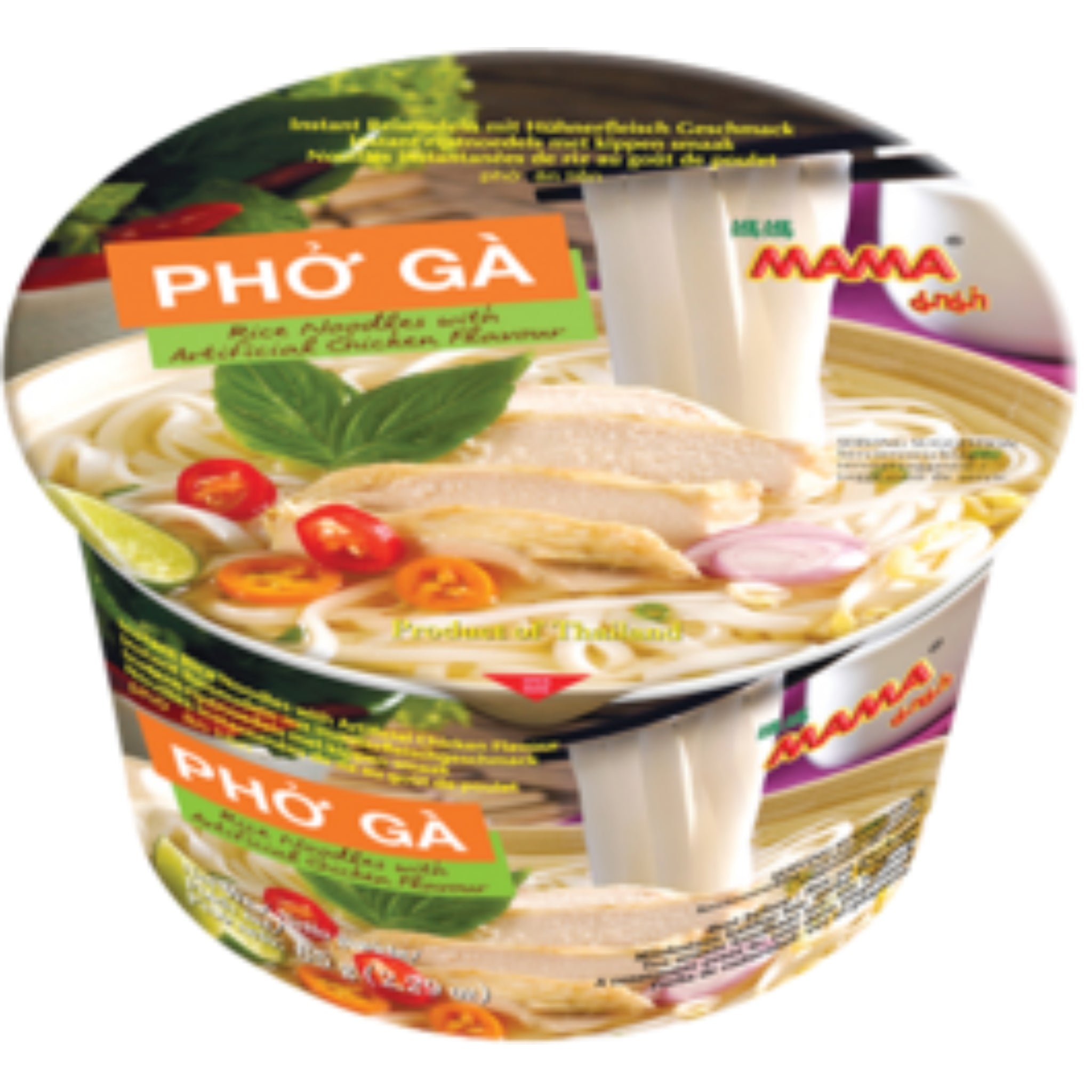MAMA Thailand Instant-Bowl-Reisnudeln, Pho Ga, Huhn vietnamesisch 65 g เฝอ รสไก่
