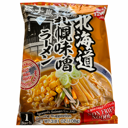 📍Best Before 18.01.2025 IGARASHI SEIMEN Instant Ramen mit Miso Sauce, (Sapporo Miso Ramen) 108 gram
