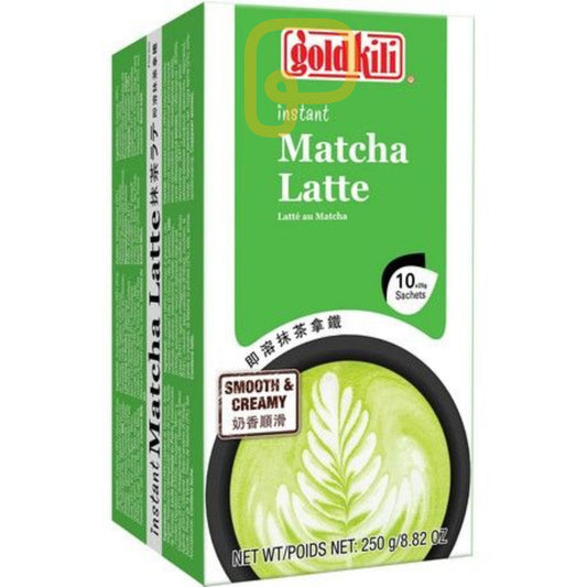 Gold Kili Instant Matcha Latte 25 Gram ชาเขียว สูตรพร้อมชง สำเร็จ (10 ซอง)