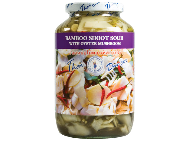Thai Dancer Bamboo Shoots Sour with Oyster Mushroom 680 g หน่อไม้ ดอง เปรี้ยว
