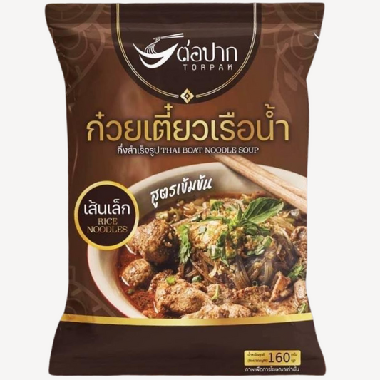 Torpak Thai Original Boat Noodles ก๋วยเตี๋ยวเรือ เส้นเล็ก ต่อปาก 160 Gram