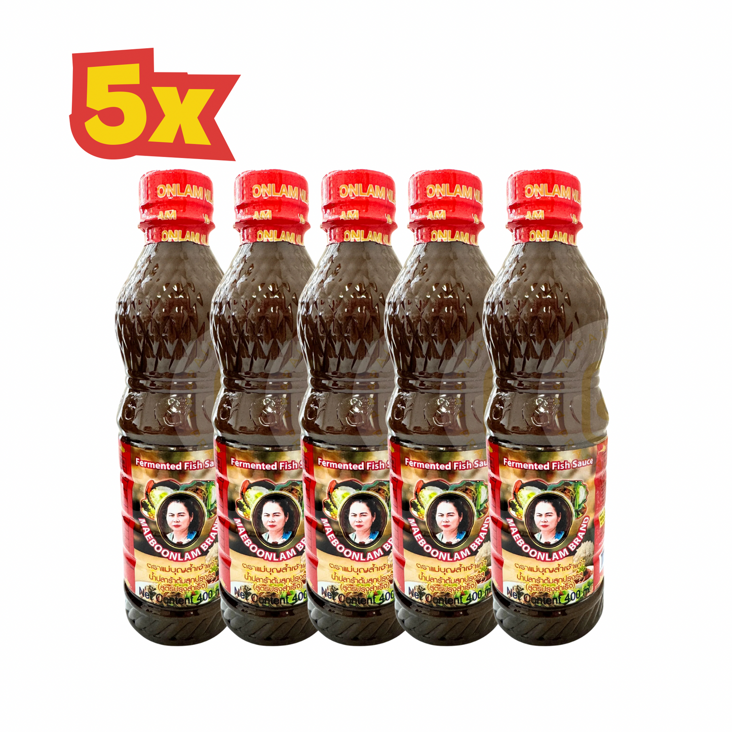 5x Mae boon lum Fermented Fish Sauce 400 ml น้ำ ปลาร้า ตรา แม่บุญล้ำ สูตรปรุงสำเร็จ