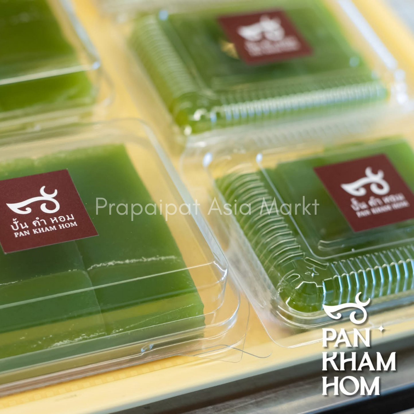 Fresh Pandan Khanom Chan Cut Color 200 gram ขนมชั้น ใบเตย ปั้นคำหอม 📍❄️ Kühlschrankwaren