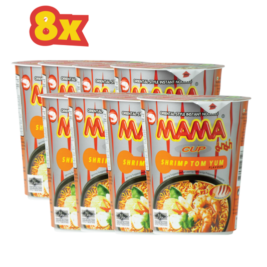 8x MAMA Instant Cup Nudeln Shrimps Tom Yum 70 g