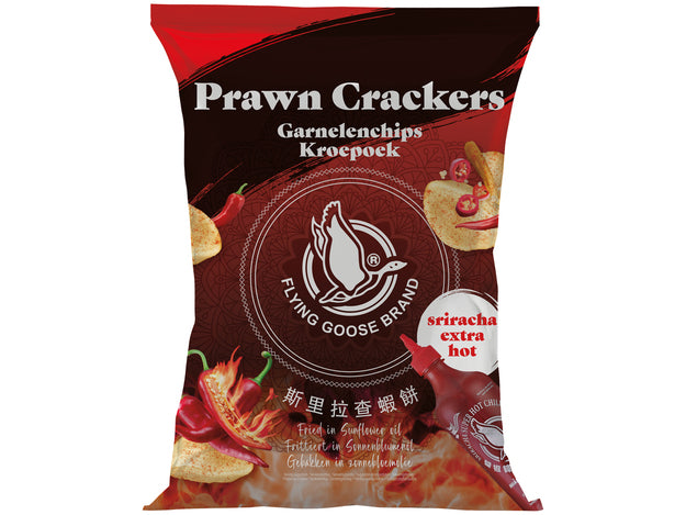 Flying Goose Sriracha Garnelenchips Extra Scharf 80 g ข้าวเกรียบ ซอสพริก ศรีราชา