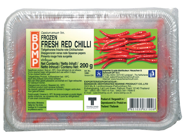 Frische Rote Chili BDMP 200 g พริก แช่แข็ง 📍❄️Tiefkühlprodukte