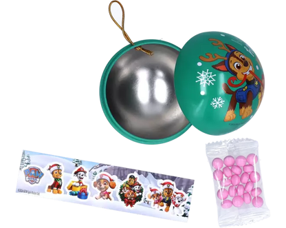 Paw Patrol - Metal Christmas Ball with Candy 5 g