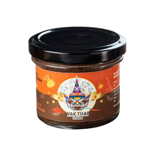 YAK THAI BRAND Thai Chilipulver mit Makrele - Namprik Plaraplasaba Kuahaeng - 100 Gram น้ำพริกปลาร้าปลาซาบะ คั่วแห้ง