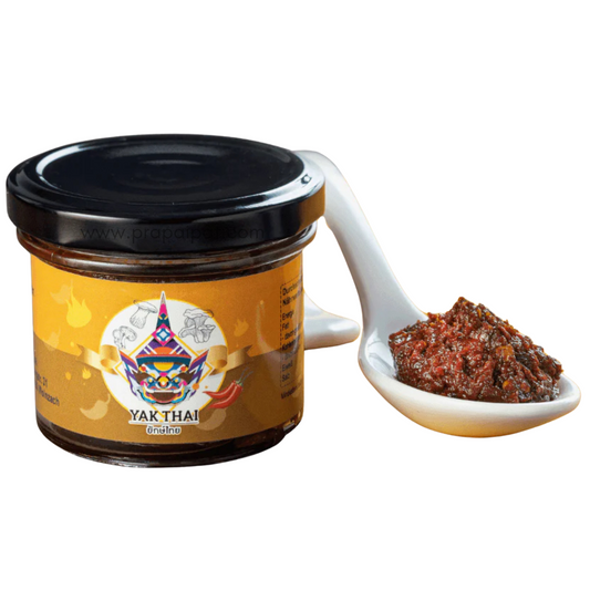 YAK THAI BRAND Thai Chilipaste mit Pilzen - Namprik Pao Sam Het - Yak Thai 100 Gram น้ำพริก สามเห็ด ยักษ์ไทย