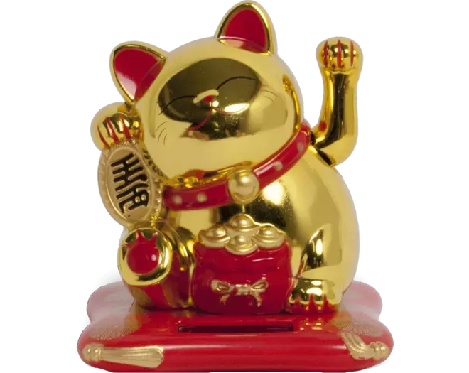 Lucky Cat Gold - Solar 9x10x10,5cm