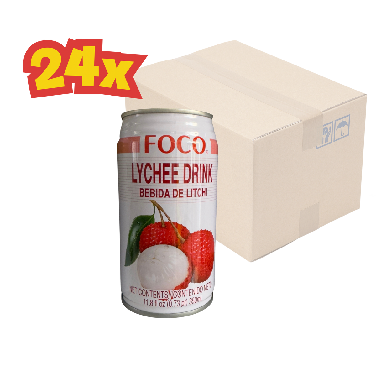 24x Foco Lychee Litschi-Getränk น้ำลิ้นจี่ 350 ml (inkl. DPG Pfand)