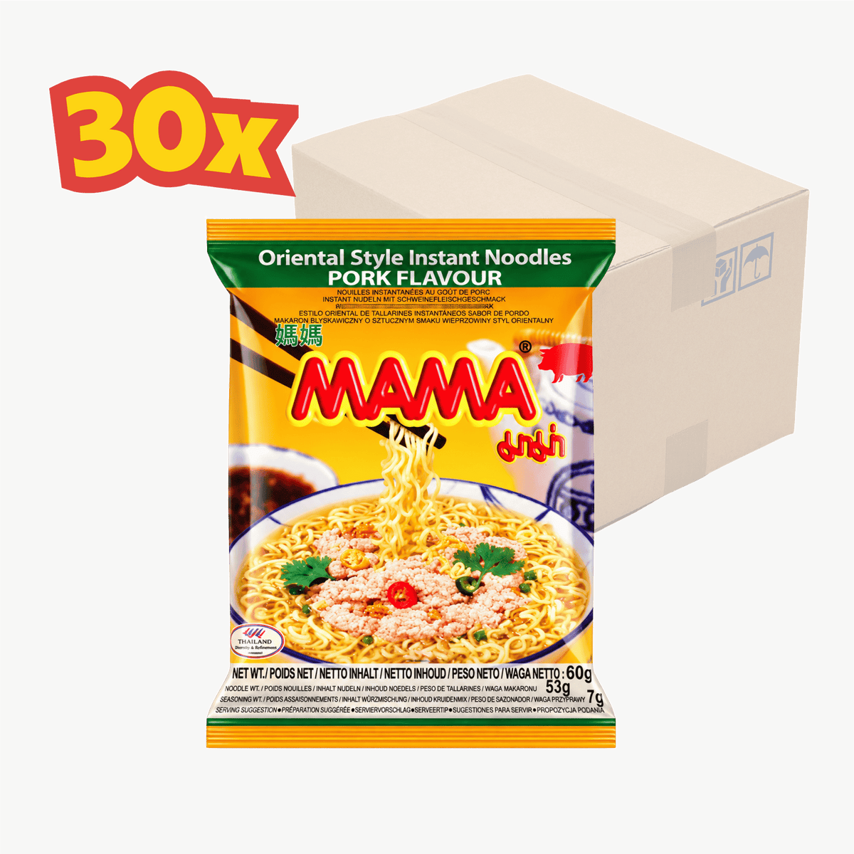 30x MAMA Nudeln Schwein มาม่า หมูสับ 60g