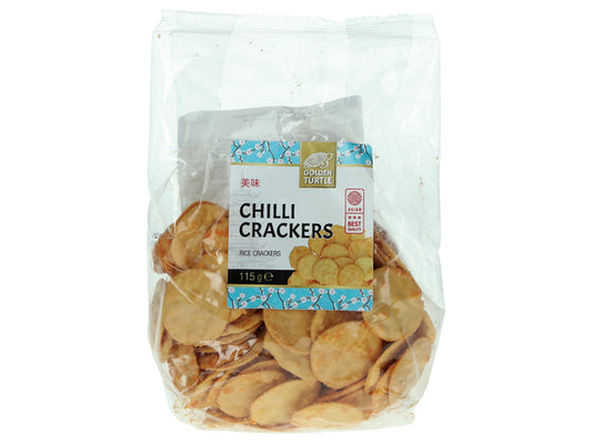 Chilli-Corn Crackers Golden Turtle 115 Gram แคร๊กเกอร์ รสเผ็ด สไตล์ญี่ปุ่น