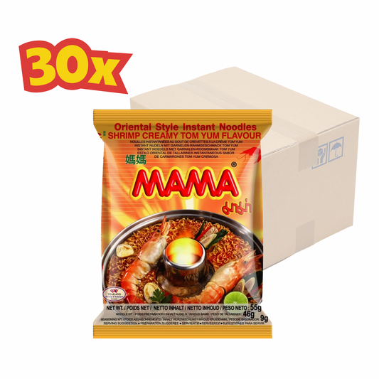 30x MAMA Nudeln Garnelen-Rahm Tom Yum มาม่า ต้มยำกุ้ง น้ำข้น