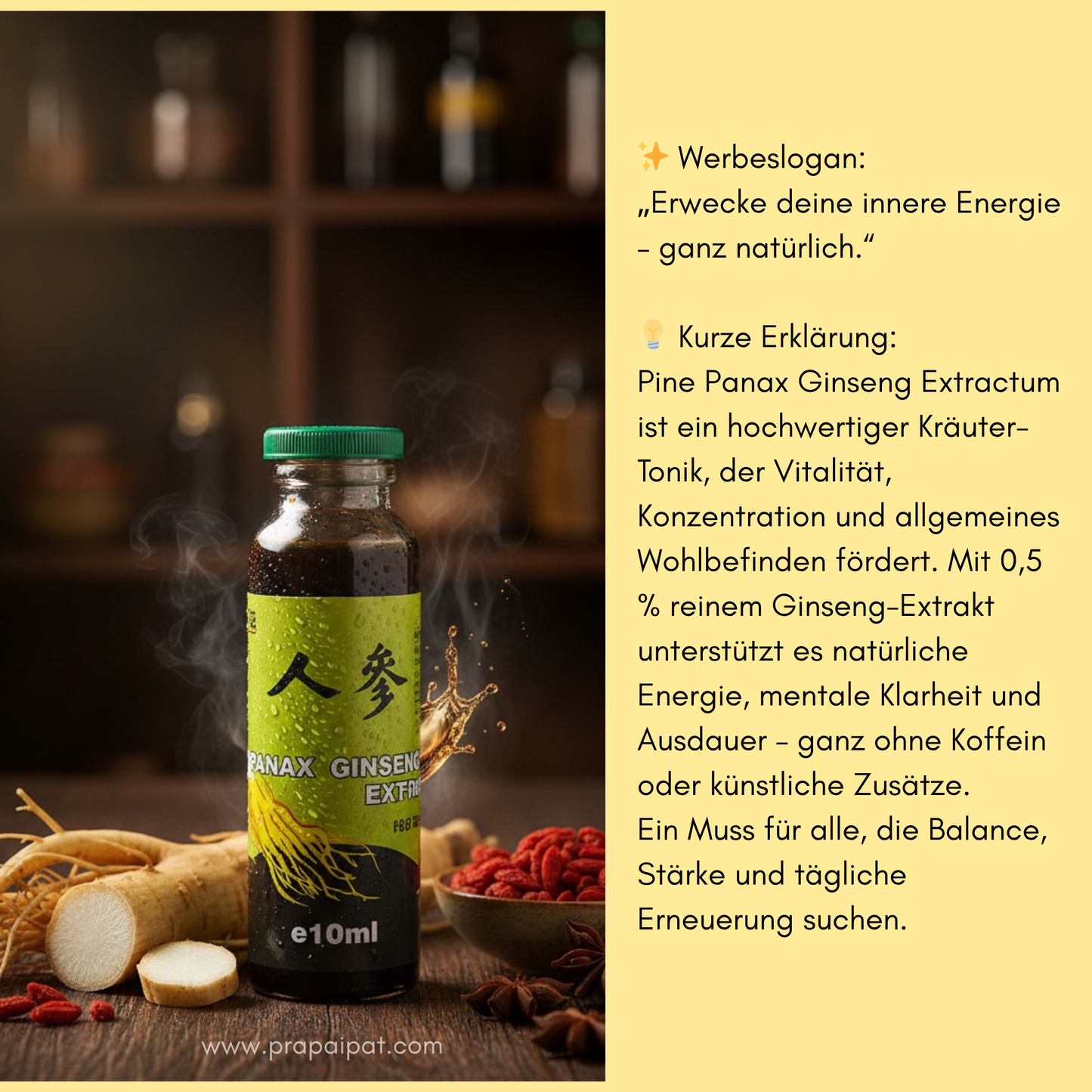 Pine Panax Ginseng Extractum 0,5% Vol. 10 ml โสม สกัด
