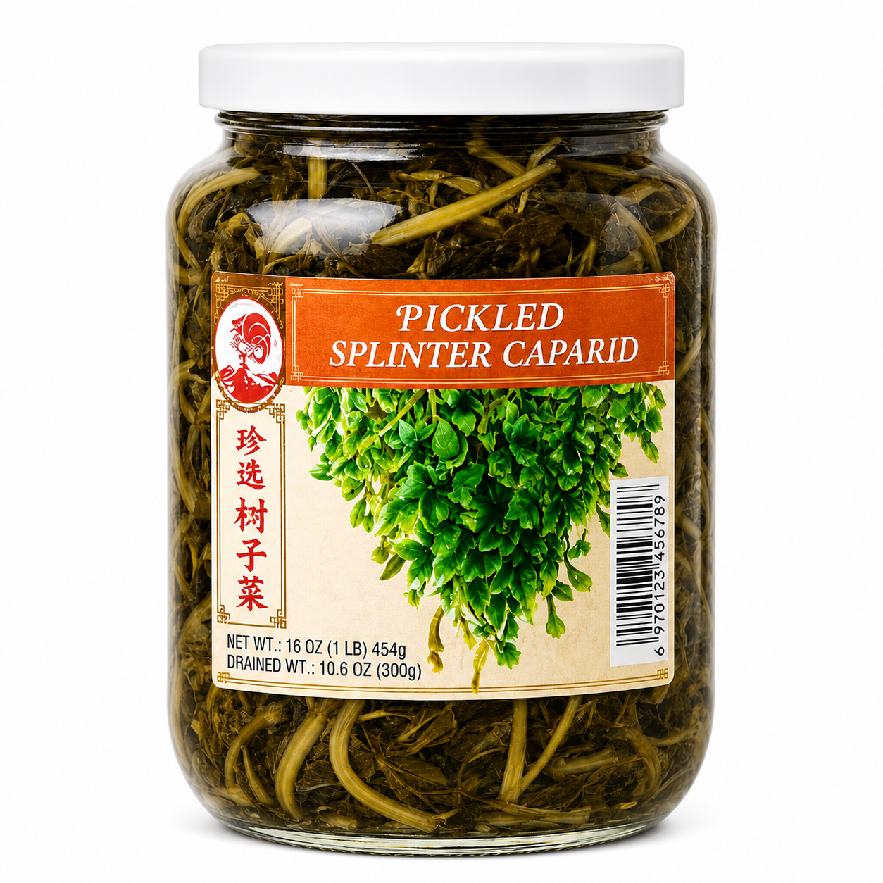 COCK Pickled Splinter Caparid 454 g ผักเสี้ยน ในน้ำเกลือ