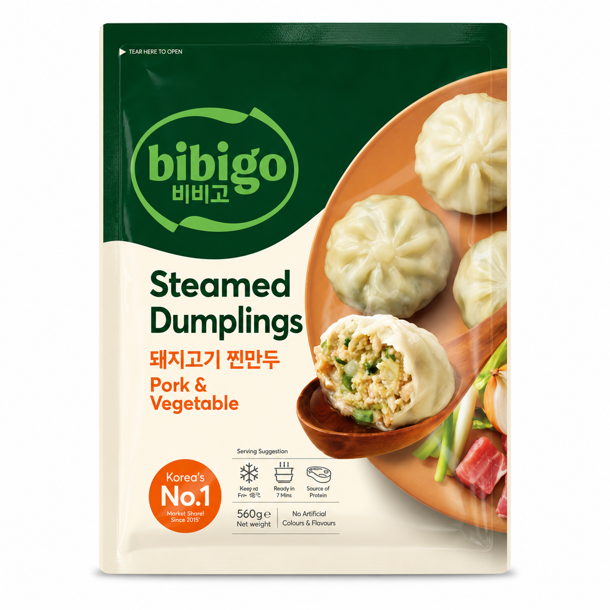 Dumpling mit Schwein und Gemüse, Mandu, gedämpft 560 g