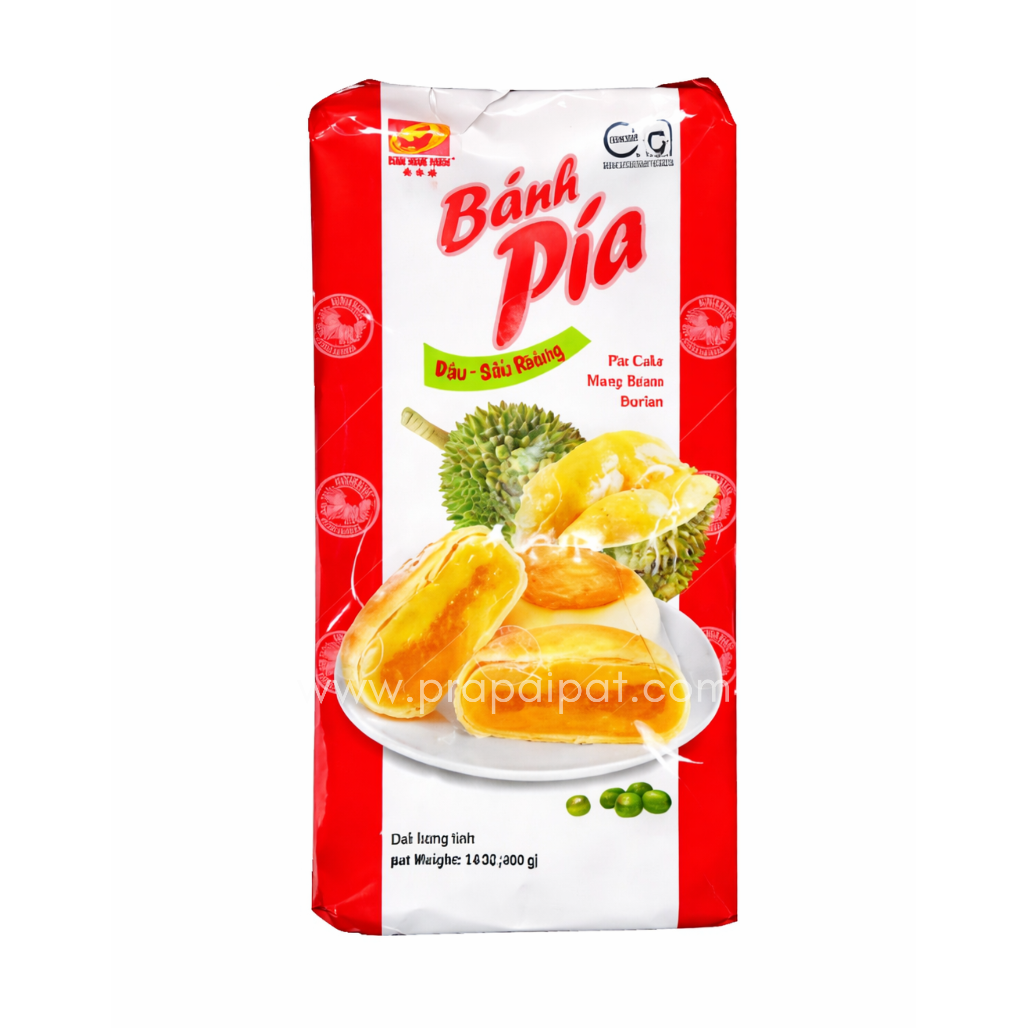 TAN HUE VIEN - Pia Cake Durian Mungbean 400g ขนมเปี๊ยะ ทุเรียน ถั่วเขียว
