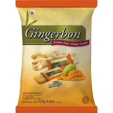 GINGERBON  Ingwer-Mango-Bonbons 125 g ลูกอบเคี้ยวหนึบ รสขิงและมะม่วง