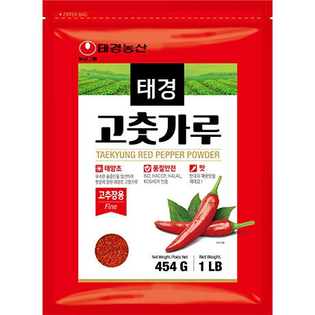 📍Best Before 09/19/2024 TAEKYUNG Korean Red Pepper Powder Chili Powder Fine Red Taekyung 454 gram พริกป่นเกาหลี