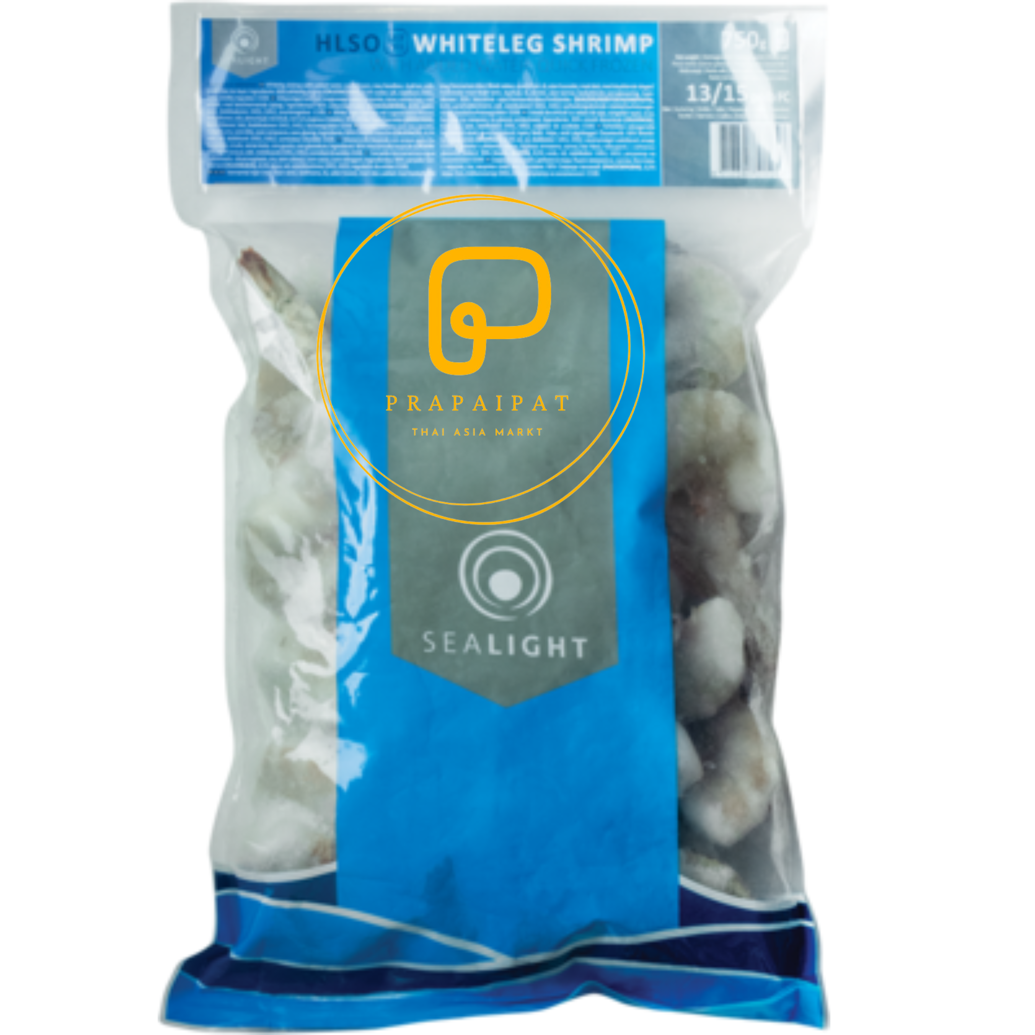 White Tiger Prawns with added water, deep-frozen, raw, without head, with shell, with protective glaze (13/15er)