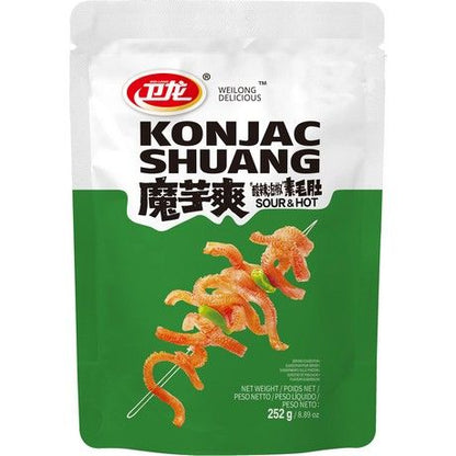 WEILONG Konjac Shuang Hot&amp;Spicy 252 Gram หมึกกรุบ รสเผ็ด