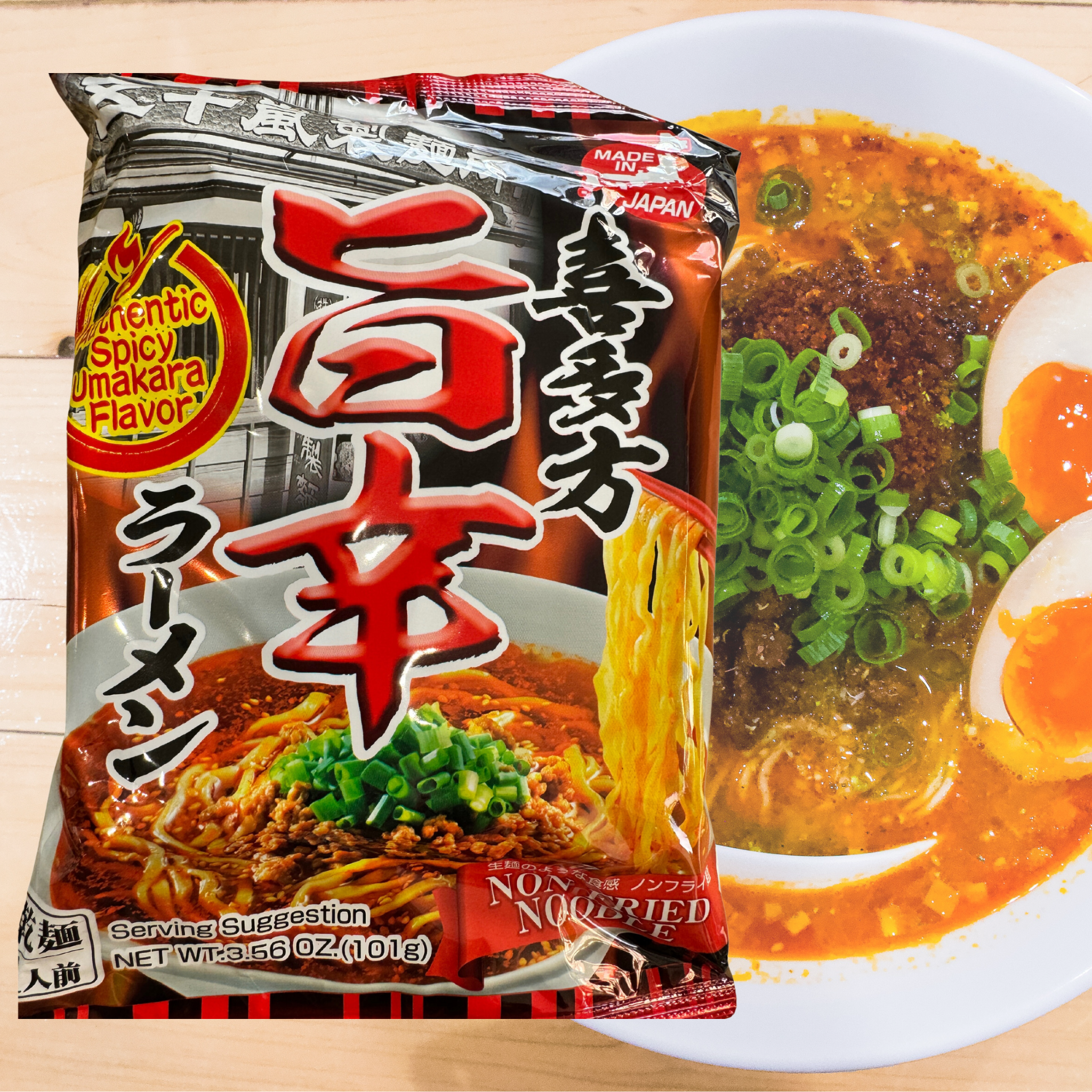IGARASHI SEIMEN Instant Ramen mit scharfer Sauce - Kitakata Spicy Umakara Ramen 101 g