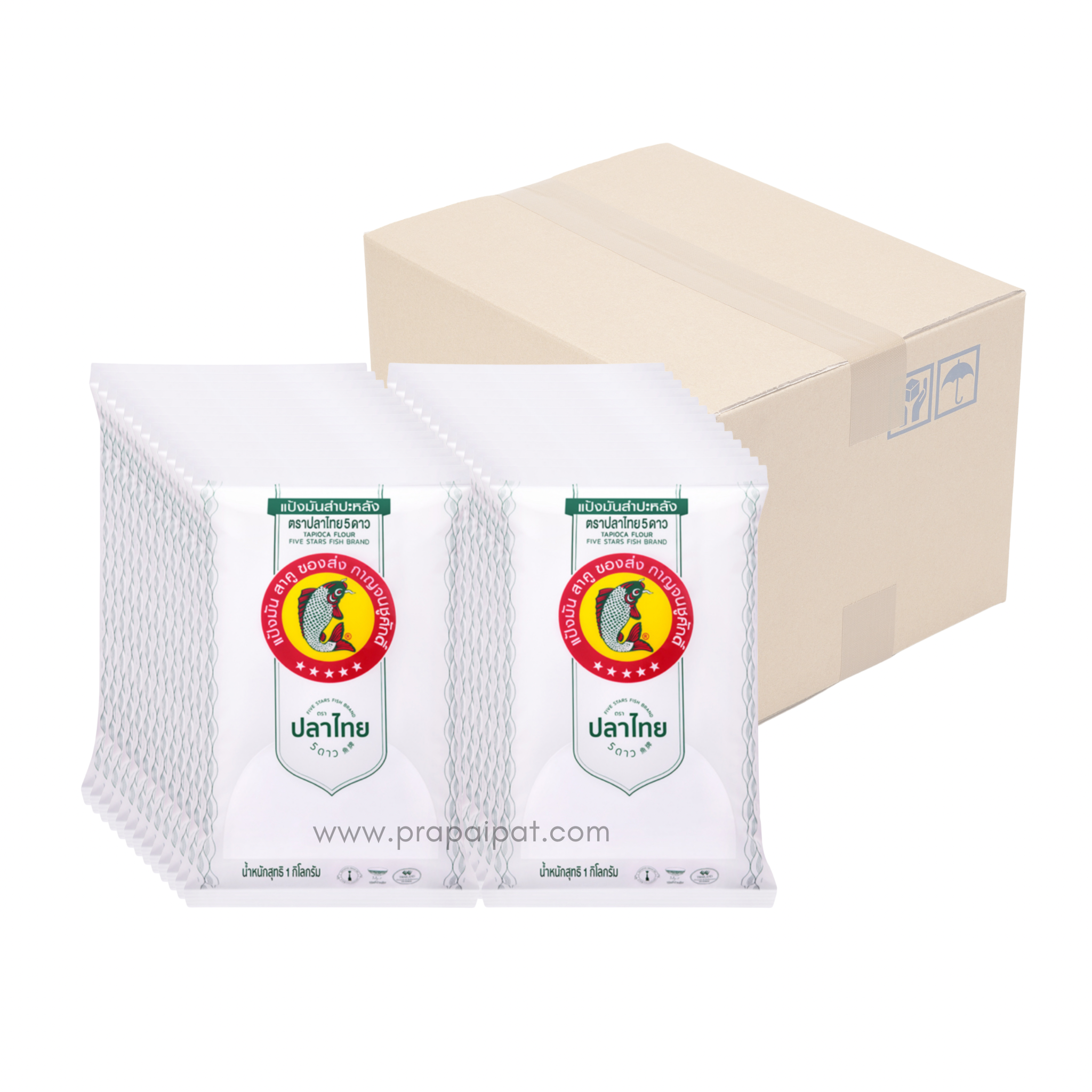 Five Stars Fish Brand Tapiokastärke 400 g แป้งมัน 25 Packs 1 Karton
