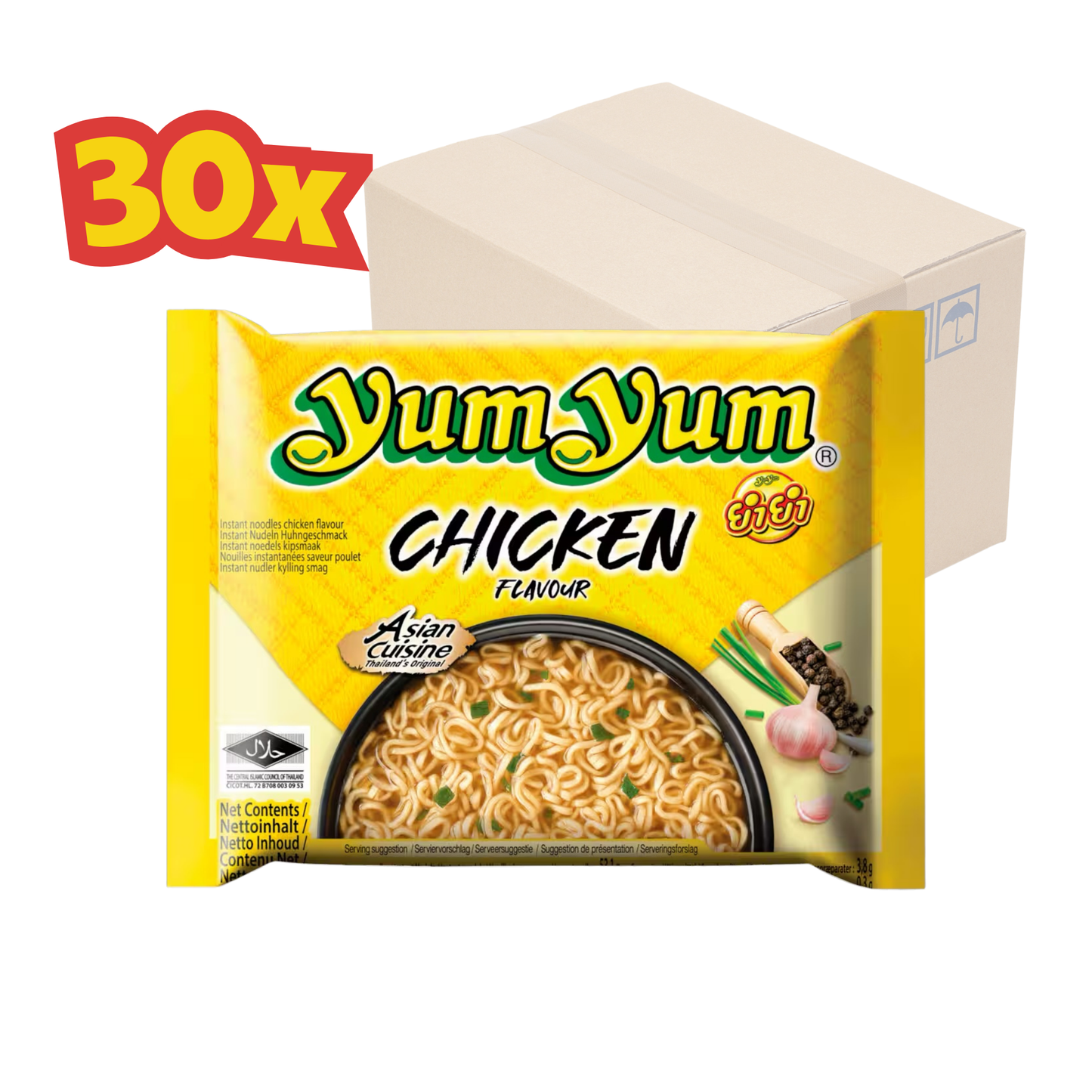 30x Yum Yum Instant Noodles 60 g Chicken
