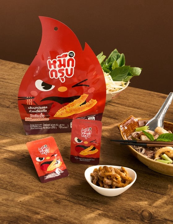 72x Sunsu Muek Groop Konjac Snack 50 Gram หมึกกรุบ ซันซุ Thai Boat Noodle Flavor