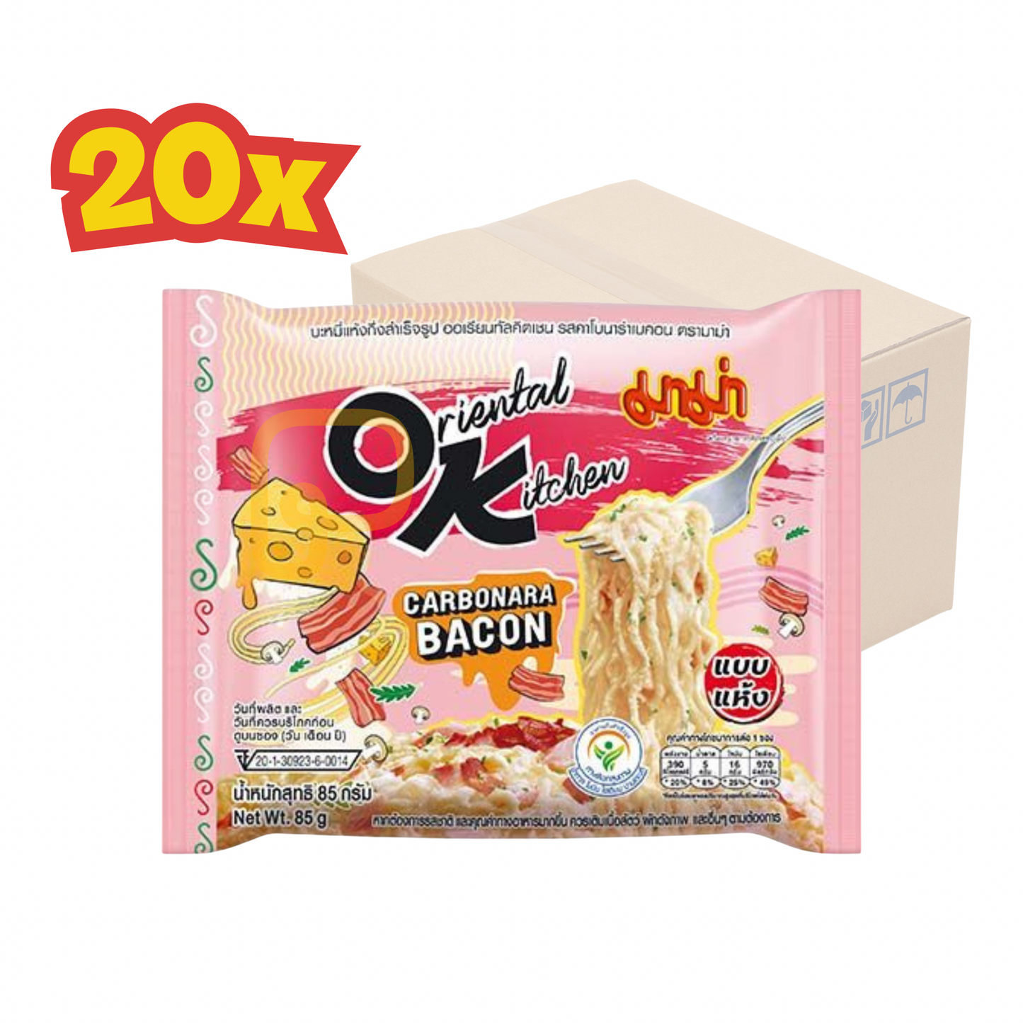 20x MAMA  Instant Noodles Carbonara OK 85 g มาม่า รส คาโบนาร่า เบคอน
