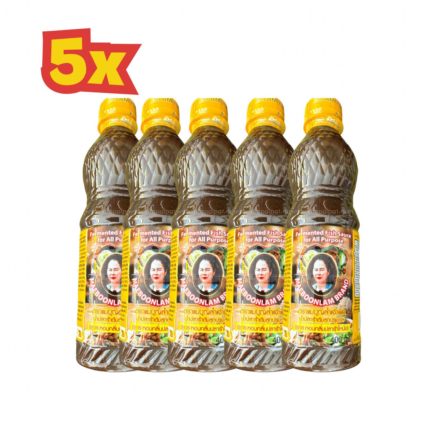 5x MAE BOON LAM Fish Sauce All Purpose 400 ml น้ำ ปลาร้า แม่บุญล้ำ ฝาเหลือง
