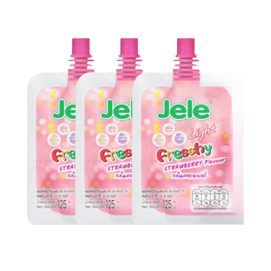 Jele Freshly Light Strawberry Squeeze 3 x 125 g เจเล่ ไลท์