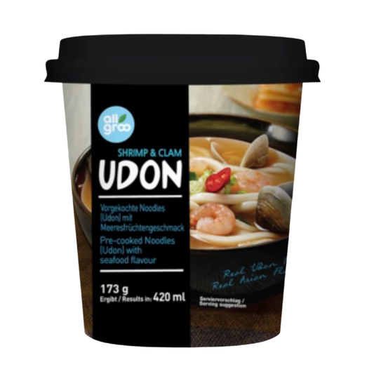 ALLGROO Udon Cup-Nudeln, Meeresfrüchte 173 g อุด้ง รสซีฟู้ด