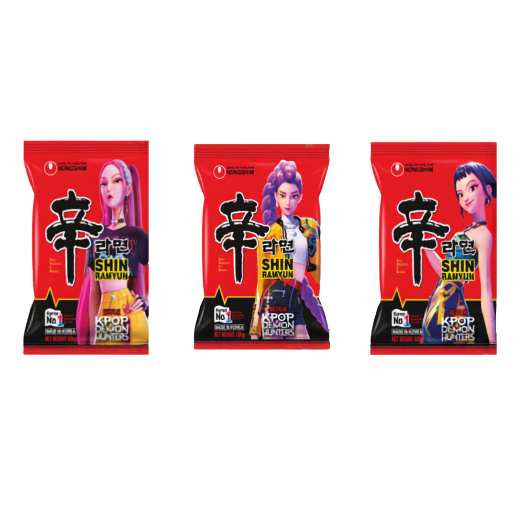 Instantnudeln, Shin Ramyun, sehr scharf Limited Edition: K-POP DEMON HUNTERS 120 g (3 Random Design)