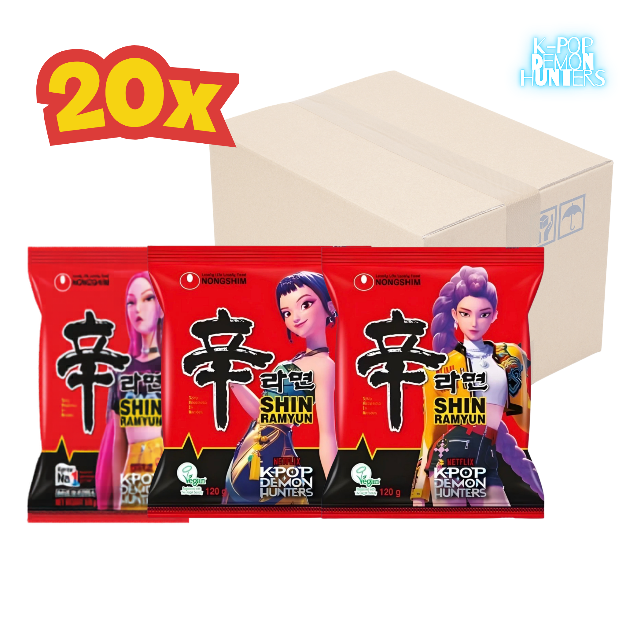20er Pack K‑Pop Shin Ramyun (zufälliges Design)