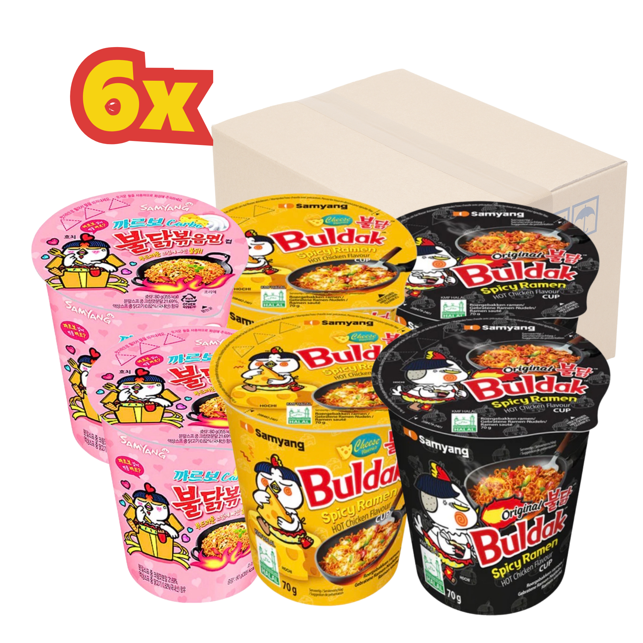 Buldak Convenience Cup – 2× je Sorte (6er Set)