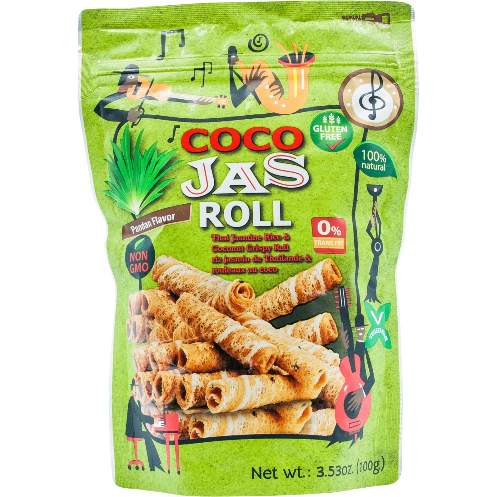 COCO JAS Reisröllchen Pandan 100 g ทองม้วนกรอบ รส ใบเตย