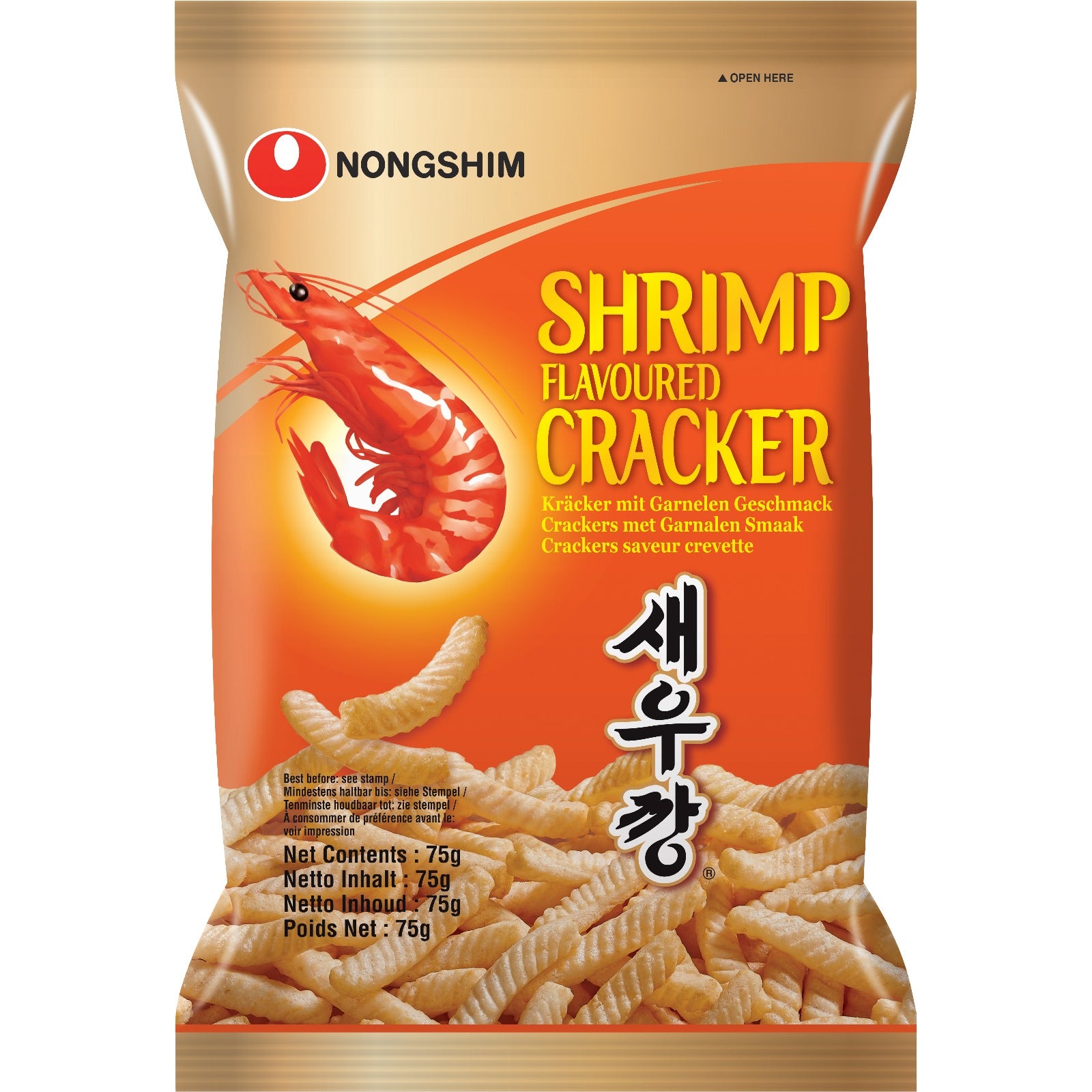 Nongshim Kräcker mit Garnelen Geschmack 75 g ข้าวเกรียบกุ้ง