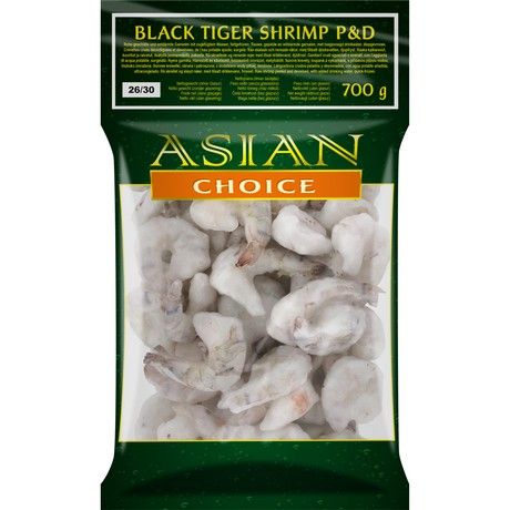 ASIAN CHOICE  Black Tiger Shrimp P&D - various sizes -  700 g กุ้ง แช่แข็ง ไม่มีเปลือก📍❄️Tiefkühlprodukte