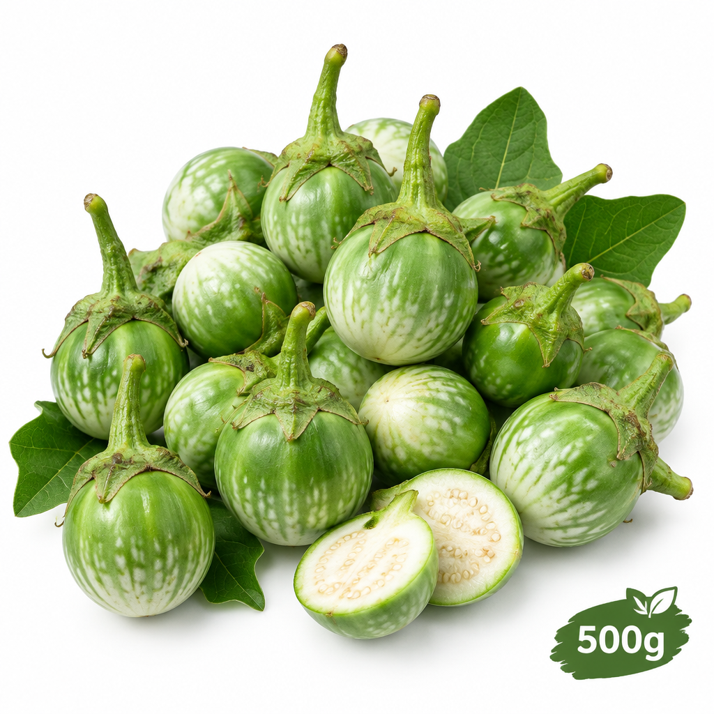 Thai Round Green Egg plant 500g มะเขือเปราะไทย